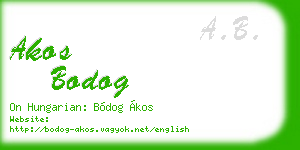 akos bodog business card
